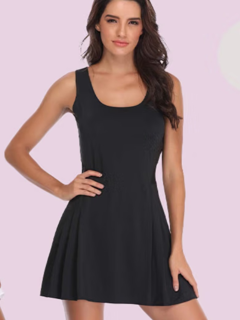 NWt PCGAGA Women's Black Sleeveless Athletic Dress W/Shorts & Pockets